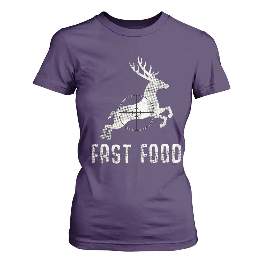 Deer Hunting Season T Shirt For Women Funny Fast Food TS10 Purple Print Your Wear