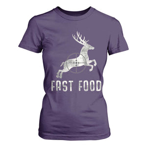 Deer Hunting Season T Shirt For Women Funny Fast Food TS10 Purple Print Your Wear