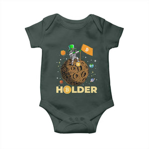 St Patricks Day Bitcoin Astronaut Baby Onesie Lucky Shamrock Leprechaun BTC Crypto To The Moon TS10 Print Your Wear