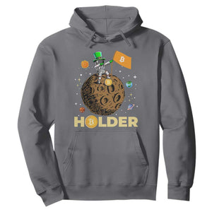 St Patricks Day Bitcoin Astronaut Hoodie Lucky Shamrock Leprechaun BTC Crypto To The Moon TS10 Charcoal Print Your Wear