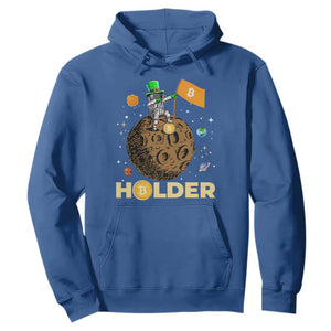 St Patricks Day Bitcoin Astronaut Hoodie Lucky Shamrock Leprechaun BTC Crypto To The Moon TS10 Royal Blue Print Your Wear