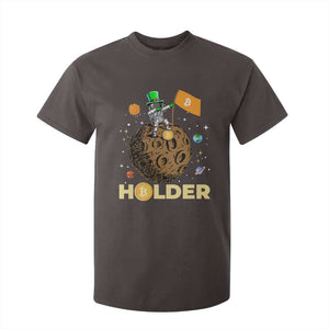 St Patricks Day Bitcoin Astronaut T Shirt For Kid Lucky Shamrock Leprechaun BTC Crypto To The Moon TS10 Dark Chocolate Print Your Wear