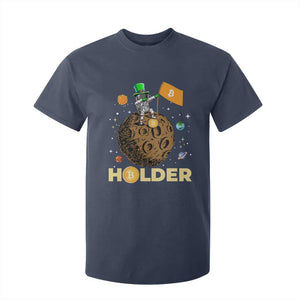 St Patricks Day Bitcoin Astronaut T Shirt For Kid Lucky Shamrock Leprechaun BTC Crypto To The Moon TS10 Navy Print Your Wear