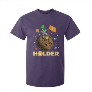 St Patricks Day Bitcoin Astronaut T Shirt For Kid Lucky Shamrock Leprechaun BTC Crypto To The Moon TS10 Purple Print Your Wear