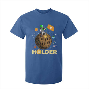 St Patricks Day Bitcoin Astronaut T Shirt For Kid Lucky Shamrock Leprechaun BTC Crypto To The Moon TS10 Royal Blue Print Your Wear