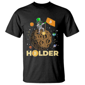 St Patricks Day Bitcoin Astronaut T Shirt Lucky Shamrock Leprechaun BTC Crypto To The Moon TS10 Black Print Your Wear