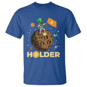 St Patricks Day Bitcoin Astronaut T Shirt Lucky Shamrock Leprechaun BTC Crypto To The Moon TS10 Royal Blue Print Your Wear