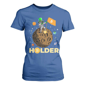 St Patricks Day Bitcoin Astronaut T Shirt For Women Lucky Shamrock Leprechaun BTC Crypto To The Moon TS10 Royal Blue Print Your Wear