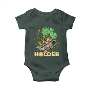 St Patricks Day Bitcoin Astronaut Baby Onesie Lucky Shamrock Leprechaun BTC Crypto Holder TS10 Print Your Wear