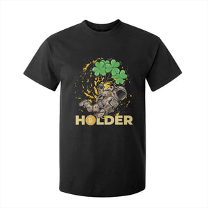 St Patricks Day Bitcoin Astronaut T Shirt For Kid Lucky Shamrock Leprechaun BTC Crypto Holder TS10 Black Print Your Wear