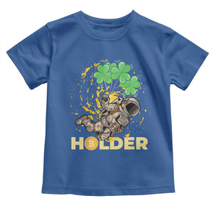 St Patricks Day Bitcoin Astronaut Toddler T Shirt Lucky Shamrock Leprechaun BTC Crypto Holder TS10 Royal Blue Print Your Wear