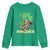 St Patricks Day Bitcoin Astronaut Youth Sweatshirt Lucky Shamrock Leprechaun BTC Crypto Holder TS10 Irish Green Print Your Wear
