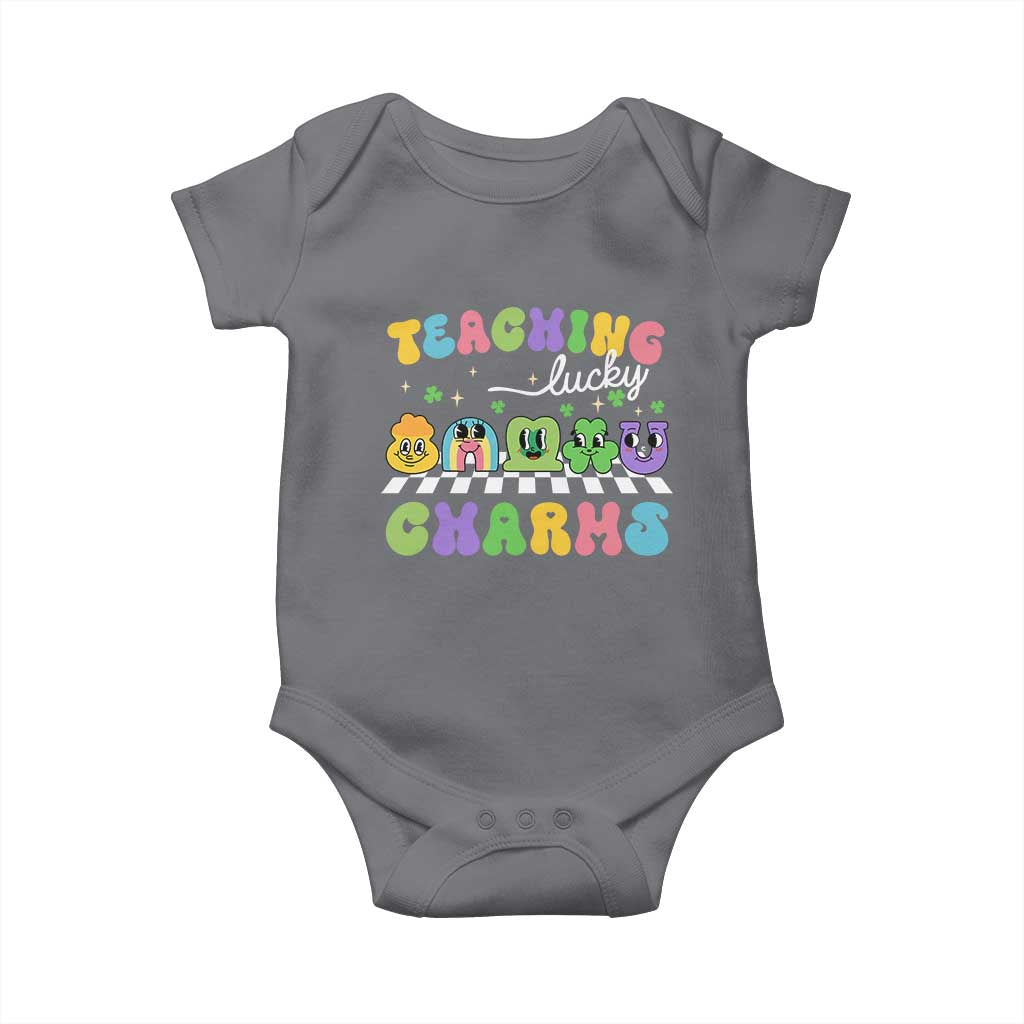 St Patricks Day Lucky Teacher Baby Onesie Teaching Lucky Charm Teachers TS10 Charcoal Print Your Wear