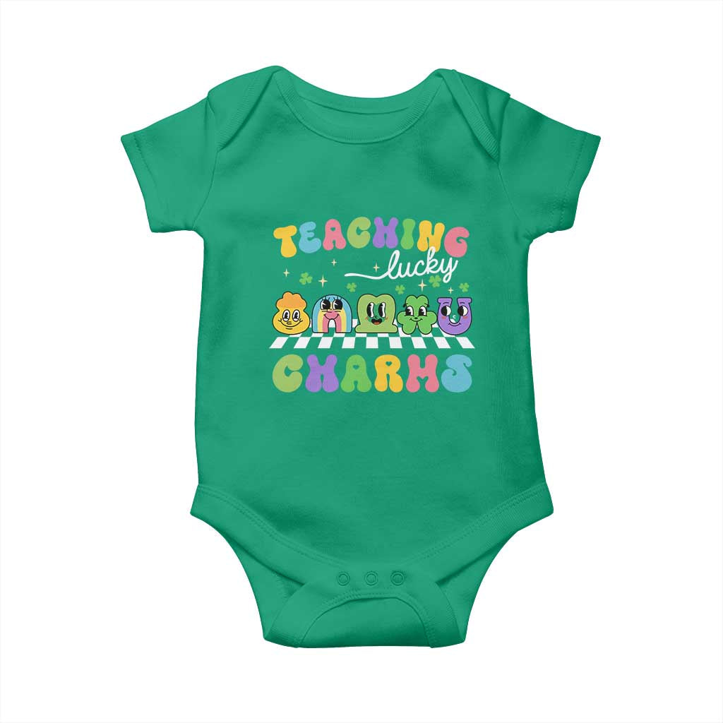 St Patricks Day Lucky Teacher Baby Onesie Teaching Lucky Charm Teachers TS10 Irish Green Print Your Wear