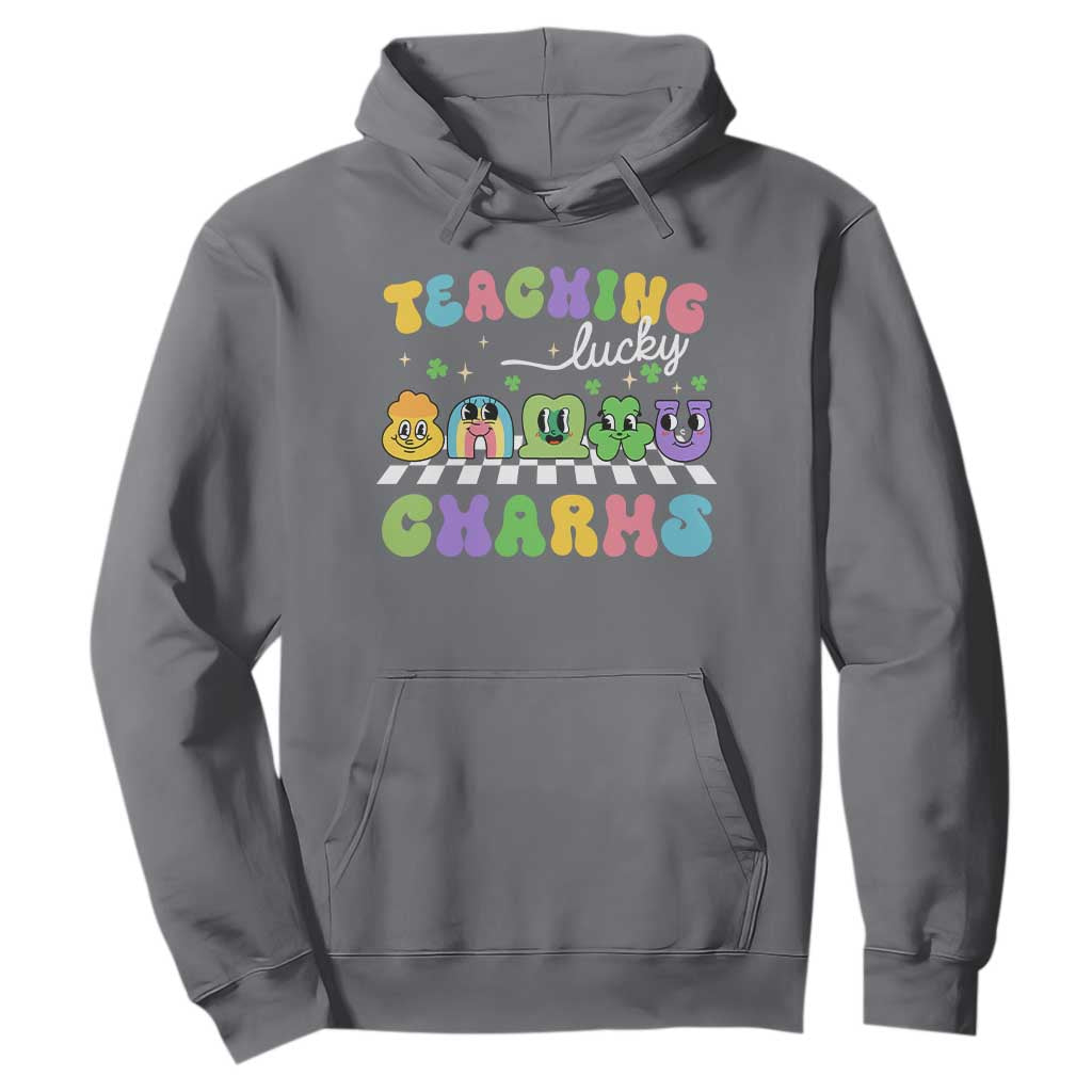 St Patricks Day Lucky Teacher Hoodie Teaching Lucky Charm Teachers TS10 Charcoal Print Your Wear