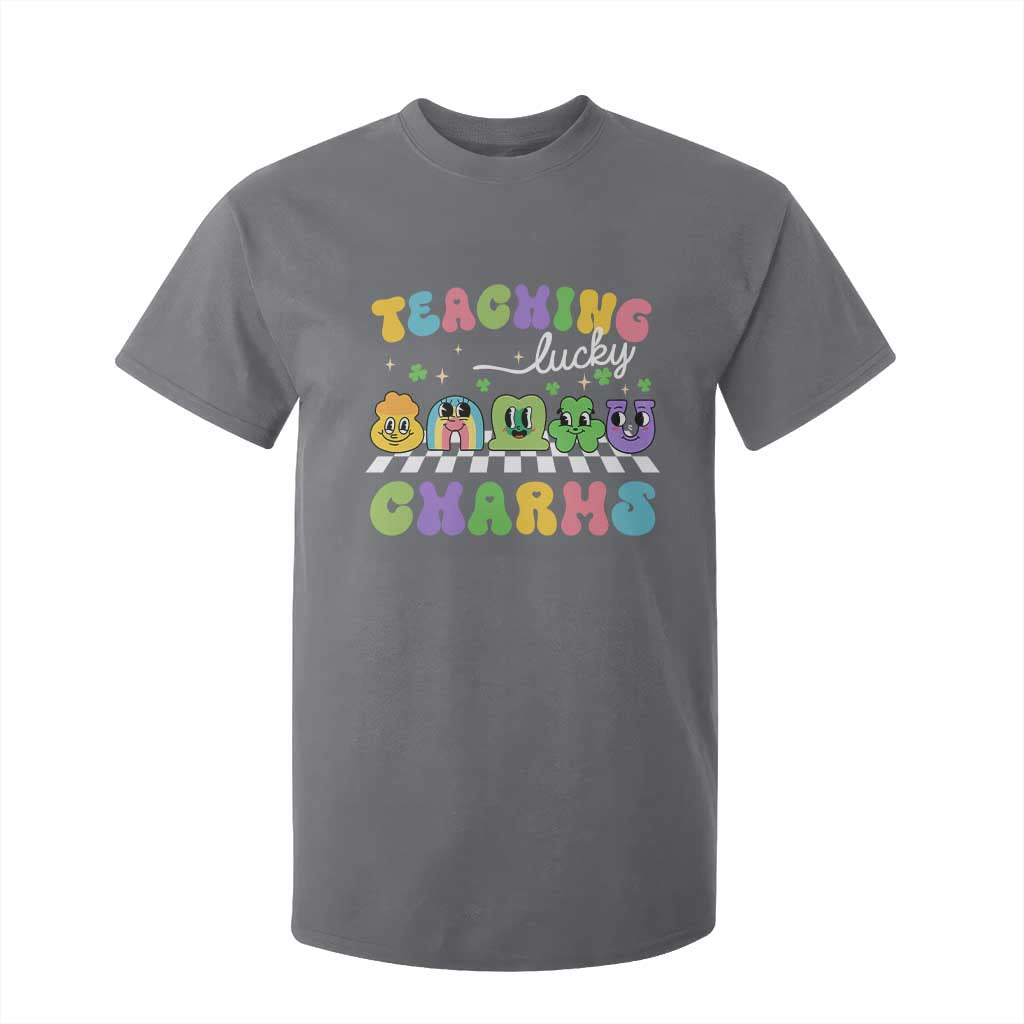 St Patricks Day Lucky Teacher T Shirt For Kid Teaching Lucky Charm Teachers TS10 Charcoal Print Your Wear