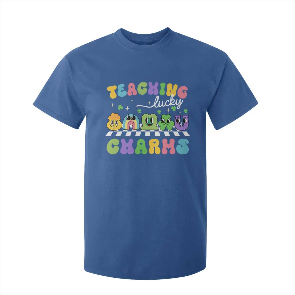 St Patricks Day Lucky Teacher T Shirt For Kid Teaching Lucky Charm Teachers TS10 Royal Blue Print Your Wear