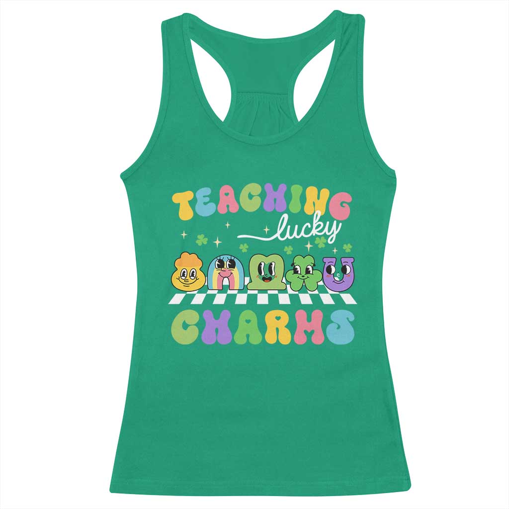 St Patricks Day Lucky Teacher Racerback Tank Top Teaching Lucky Charm Teachers TS10 Irish Green Print Your Wear
