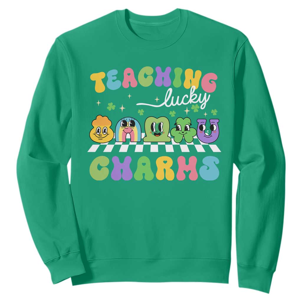 St Patricks Day Lucky Teacher Sweatshirt Teaching Lucky Charm Teachers TS10 Irish Green Print Your Wear