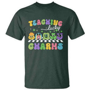 St Patricks Day Lucky Teacher T Shirt Teaching Lucky Charm Teachers TS10 Dark Forest Green Print Your Wear