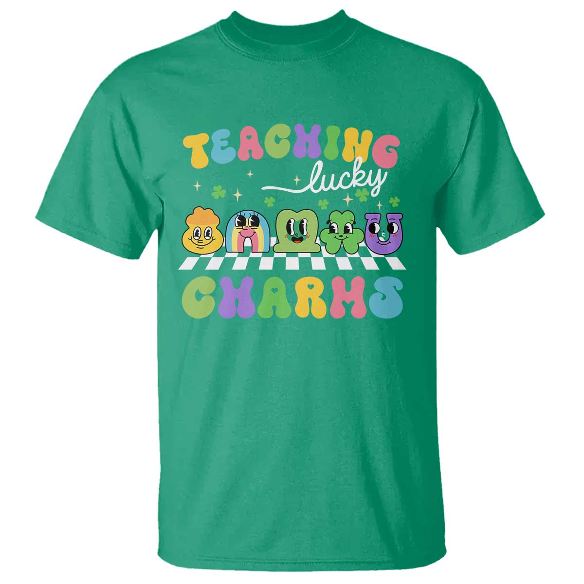 St Patricks Day Lucky Teacher T Shirt Teaching Lucky Charm Teachers TS10 Irish Green Print Your Wear