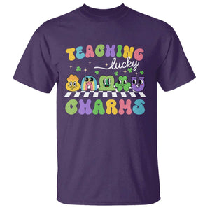 St Patricks Day Lucky Teacher T Shirt Teaching Lucky Charm Teachers TS10 Purple Print Your Wear