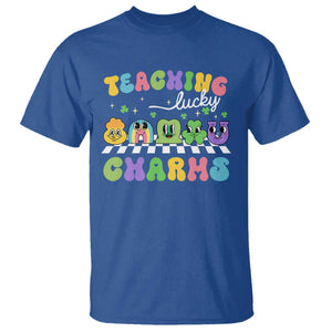 St Patricks Day Lucky Teacher T Shirt Teaching Lucky Charm Teachers TS10 Royal Blue Print Your Wear
