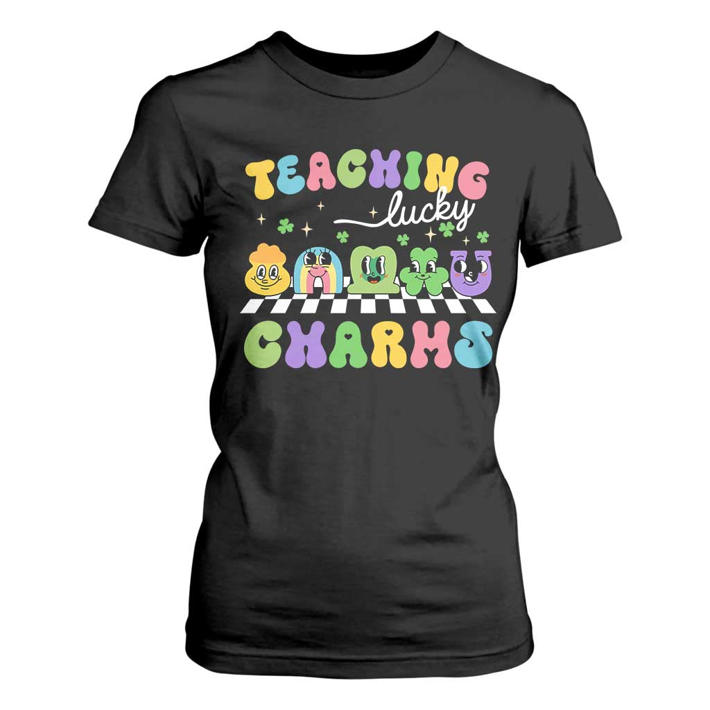 St Patricks Day Lucky Teacher T Shirt For Women Teaching Lucky Charm Teachers TS10 Black Print Your Wear