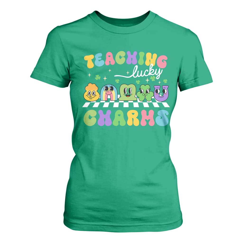 St Patricks Day Lucky Teacher T Shirt For Women Teaching Lucky Charm Teachers TS10 Irish Green Print Your Wear