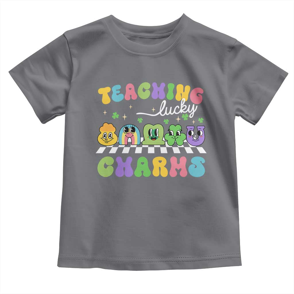 St Patricks Day Lucky Teacher Toddler T Shirt Teaching Lucky Charm Teachers TS10 Charcoal Print Your Wear
