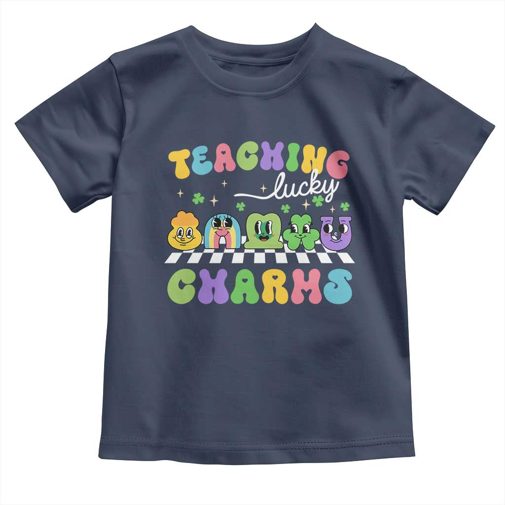 St Patricks Day Lucky Teacher Toddler T Shirt Teaching Lucky Charm Teachers TS10 Navy Print Your Wear
