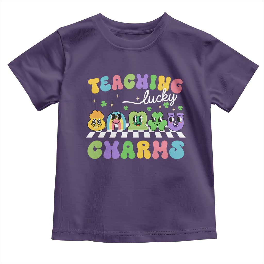 St Patricks Day Lucky Teacher Toddler T Shirt Teaching Lucky Charm Teachers TS10 Purple Print Your Wear