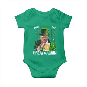 Funny Trump Make St. Paddy's Day Great Again Baby Onesie Lucky Shamrock American Flag TS10 Irish Green Print Your Wear
