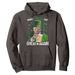Funny Trump Make St. Paddy's Day Great Again Hoodie Lucky Shamrock American Flag TS10 Dark Chocolate Print Your Wear