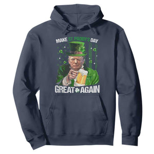 Funny Trump Make St. Paddy's Day Great Again Hoodie Lucky Shamrock American Flag TS10 Navy Print Your Wear