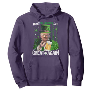 Funny Trump Make St. Paddy's Day Great Again Hoodie Lucky Shamrock American Flag TS10 Purple Print Your Wear