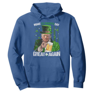 Funny Trump Make St. Paddy's Day Great Again Hoodie Lucky Shamrock American Flag TS10 Royal Blue Print Your Wear
