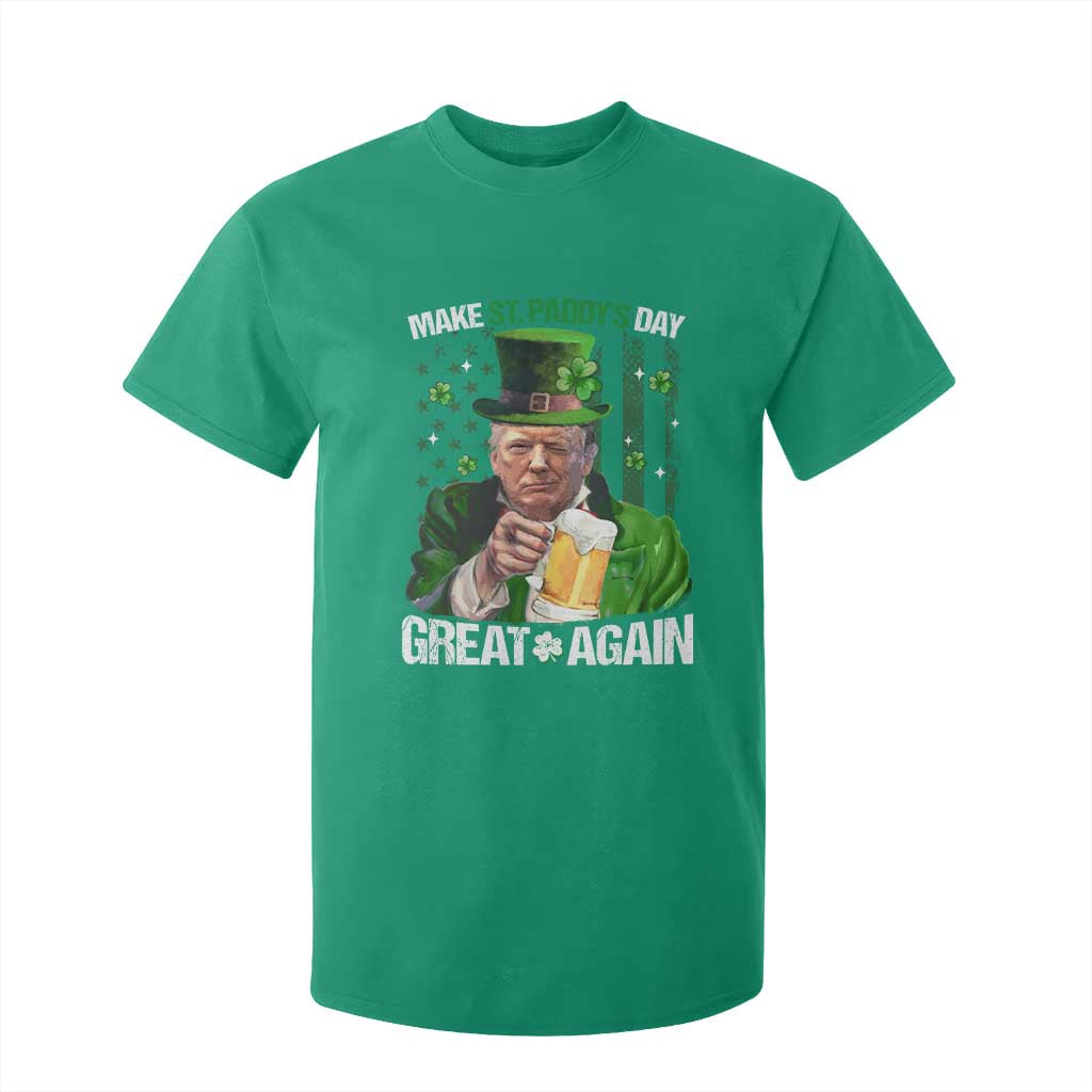 Funny Trump Make St. Paddy's Day Great Again T Shirt For Kid Lucky Shamrock American Flag TS10 Irish Green Print Your Wear