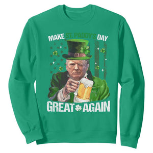 Funny Trump Make St. Paddy's Day Great Again Sweatshirt Lucky Shamrock American Flag TS10 Irish Green Print Your Wear