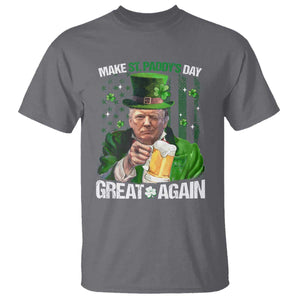 Funny Trump Make St. Paddy's Day Great Again T Shirt Lucky Shamrock American Flag TS10 Charcoal Print Your Wear