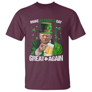 Funny Trump Make St. Paddy's Day Great Again T Shirt Lucky Shamrock American Flag TS10 Maroon Print Your Wear