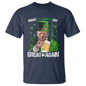 Funny Trump Make St. Paddy's Day Great Again T Shirt Lucky Shamrock American Flag TS10 Navy Print Your Wear
