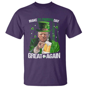 Funny Trump Make St. Paddy's Day Great Again T Shirt Lucky Shamrock American Flag TS10 Purple Print Your Wear