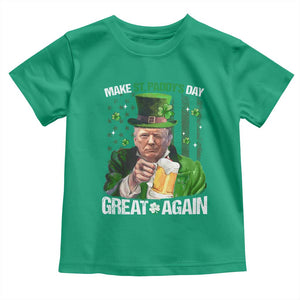 Funny Trump Make St. Paddy's Day Great Again Toddler T Shirt Lucky Shamrock American Flag TS10 Irish Green Print Your Wear