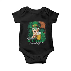 Funny Trump St Patricks Day Baby Onesie Make St Patricks Day Great Again TS10 Black Print Your Wear