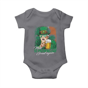 Funny Trump St Patricks Day Baby Onesie Make St Patricks Day Great Again TS10 Charcoal Print Your Wear