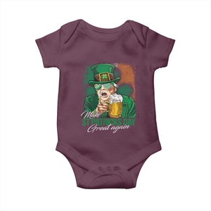 Funny Trump St Patricks Day Baby Onesie Make St Patricks Day Great Again TS10 Maroon Print Your Wear