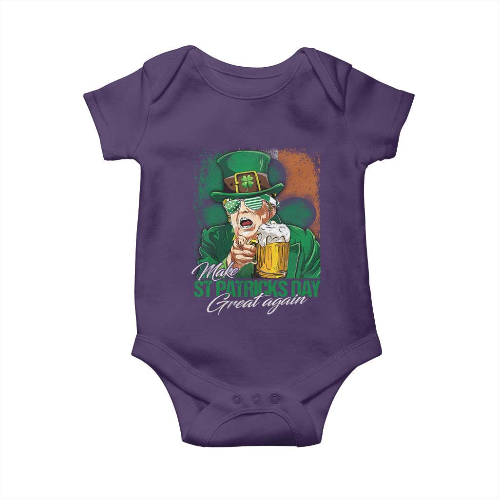 Funny Trump St Patricks Day Baby Onesie Make St Patricks Day Great Again TS10 Purple Print Your Wear