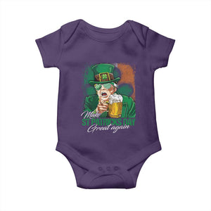 Funny Trump St Patricks Day Baby Onesie Make St Patricks Day Great Again TS10 Purple Print Your Wear