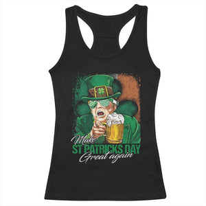 Funny Trump St Patricks Day Racerback Tank Top Make St Patricks Day Great Again TS10 Black Print Your Wear